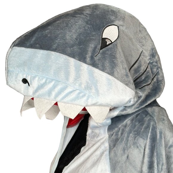Spirit Costume One Size Unisex Shark Jumpsuit Hooded Bodysuit Jogger Outfit - Picture 1 of 15